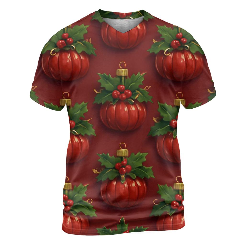 Festive Pumpkin Ornament Grid On Crimson Background vibrant all-over design tees