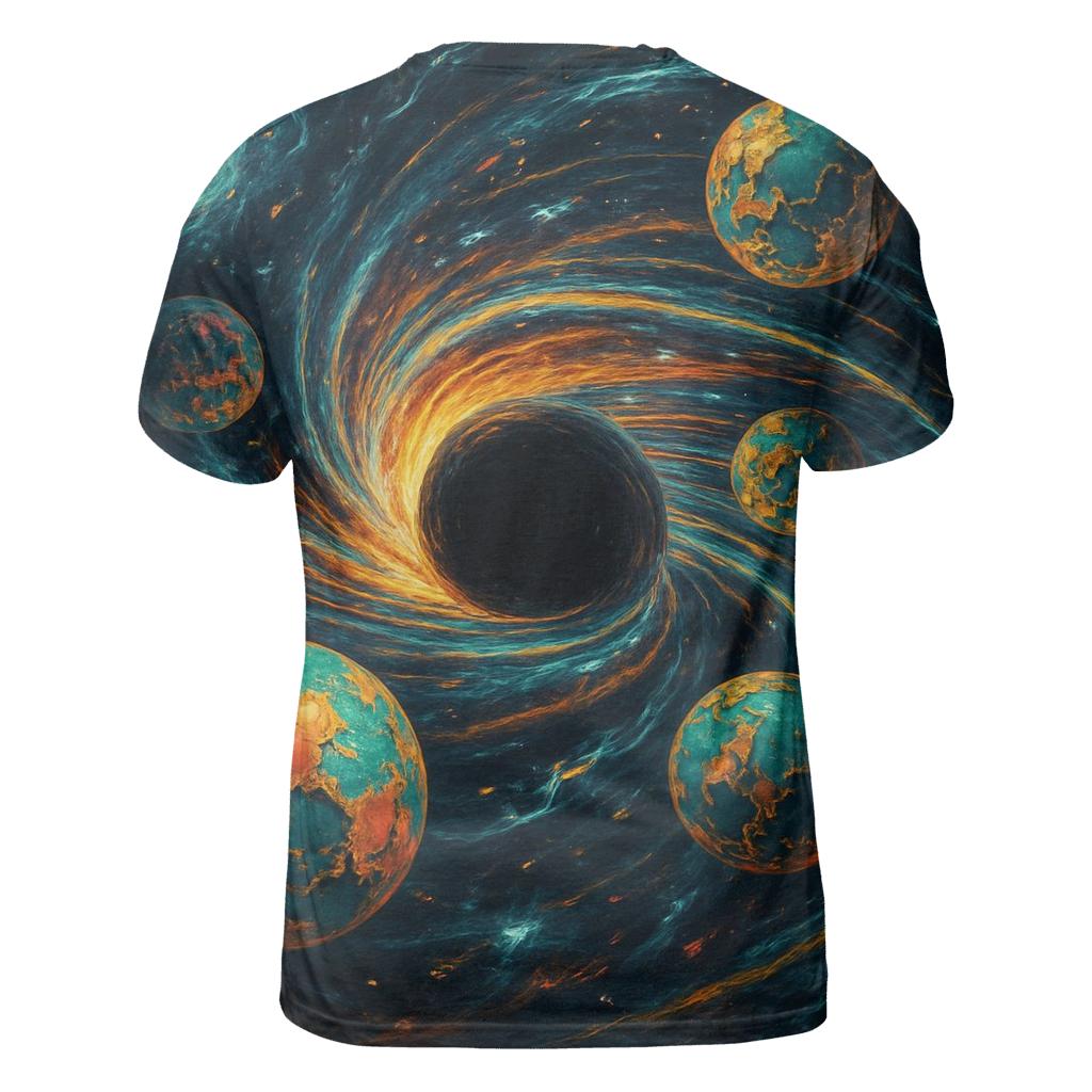 Chromatic Black Hole Carousel artistic all-over print tops