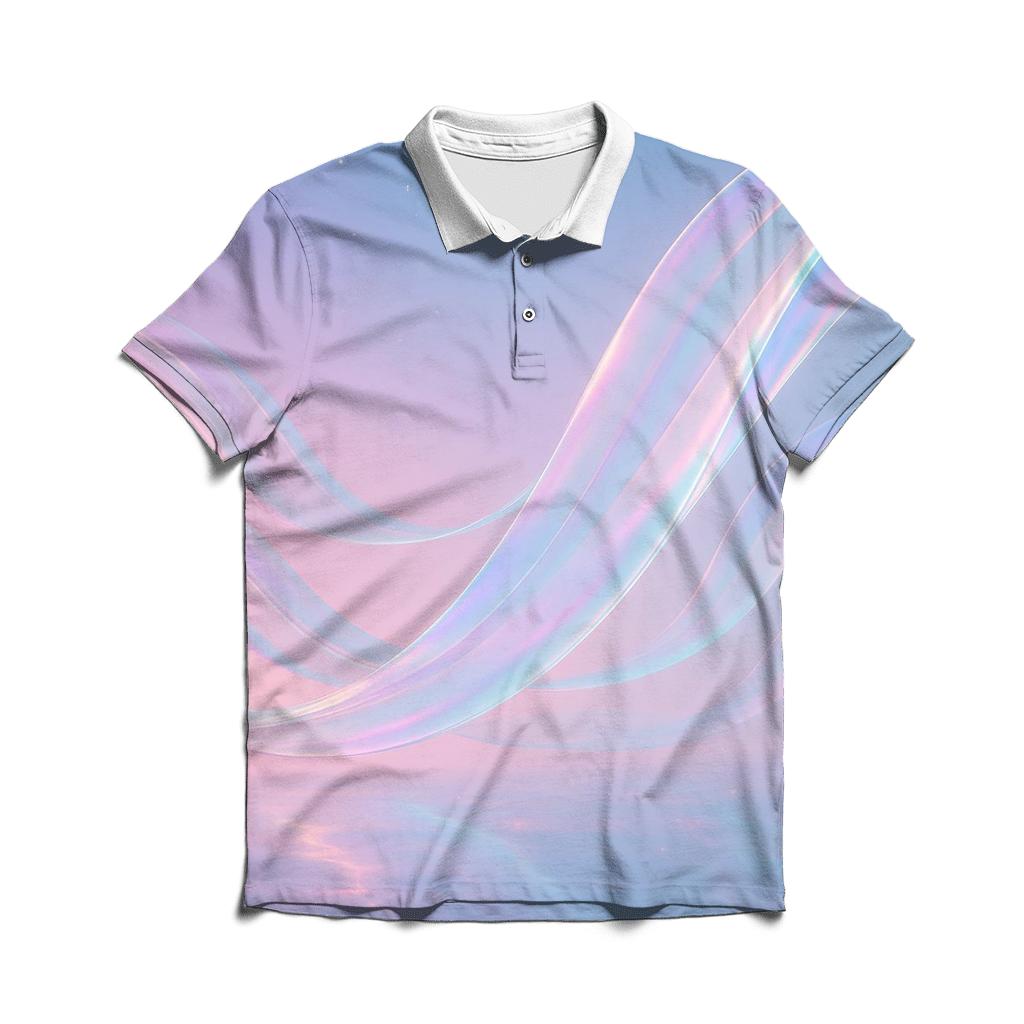 Aurora Glass Waves custom polo shirts