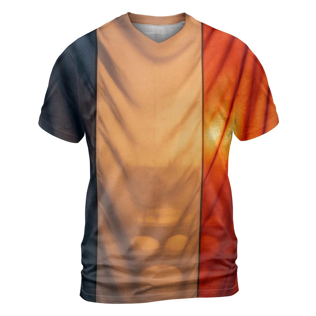 Tricolor Seine Fold vibrant all-over design tees