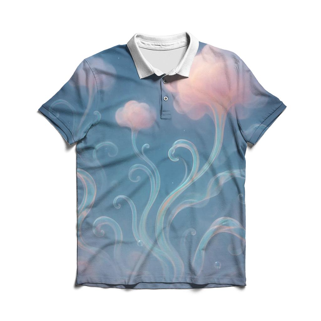 Iridescent Smoke Garden stylish collar polo tees