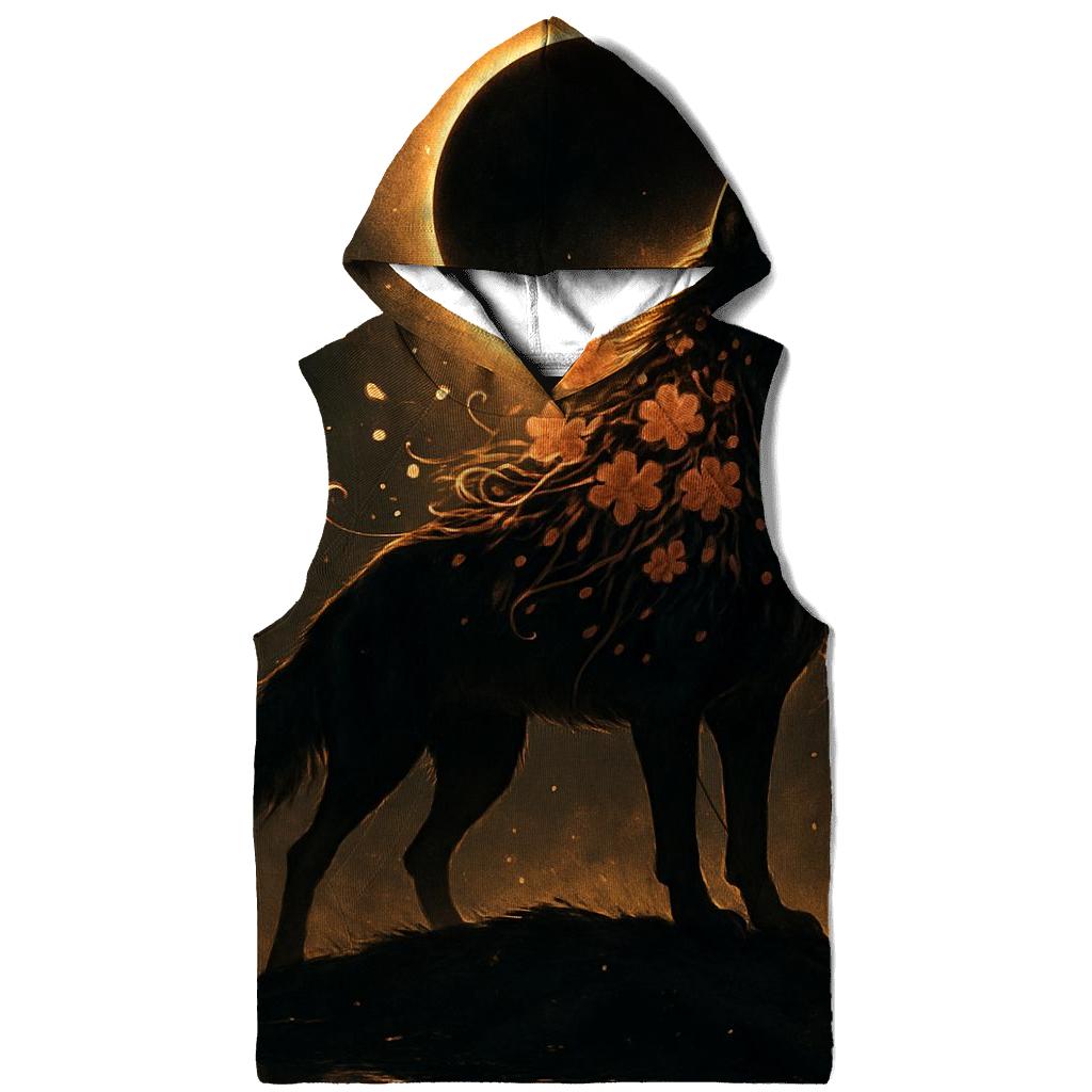 Floral Eclipse Wolf custom hoodies