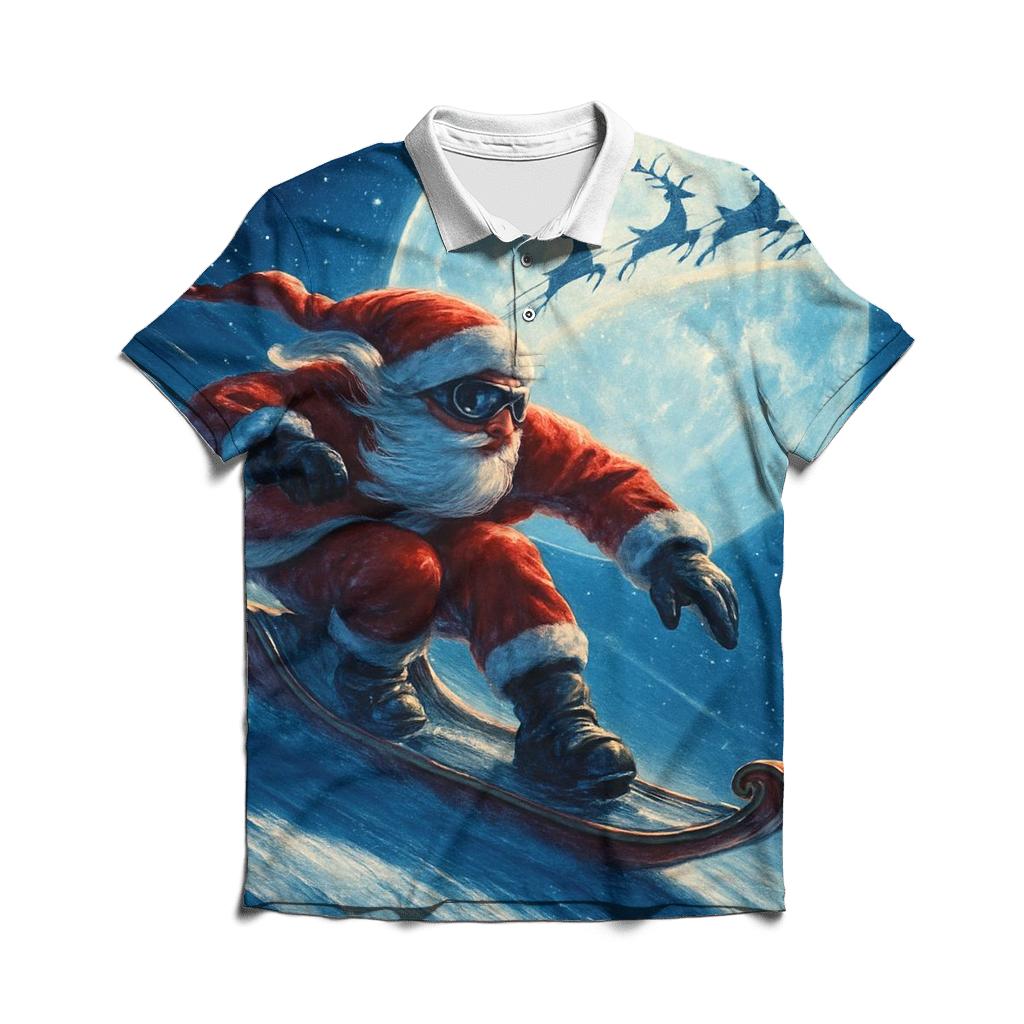 Midnight Sleigh Racer Santa classic pique polos