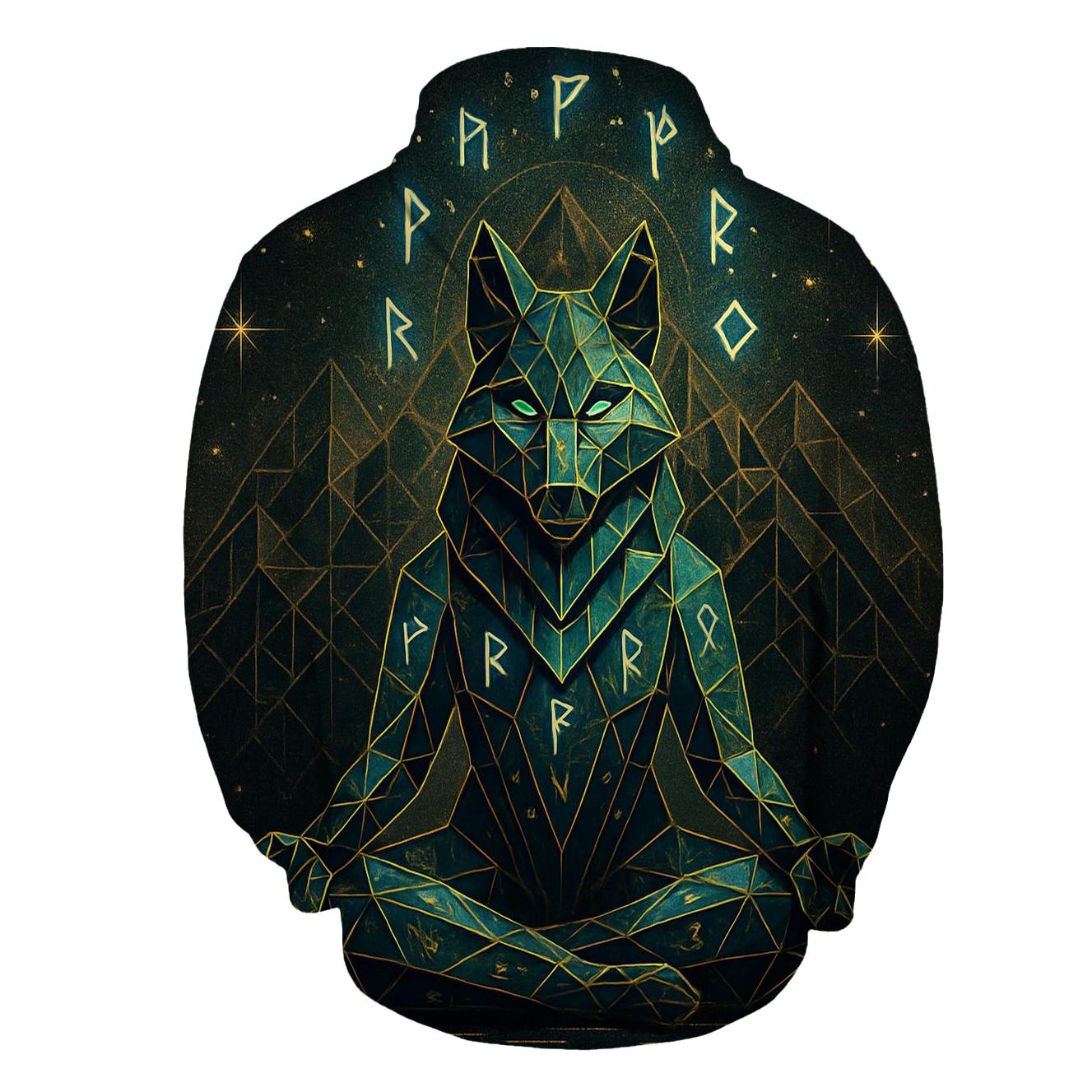 Geomancer Rune Wolf hoodies fashion