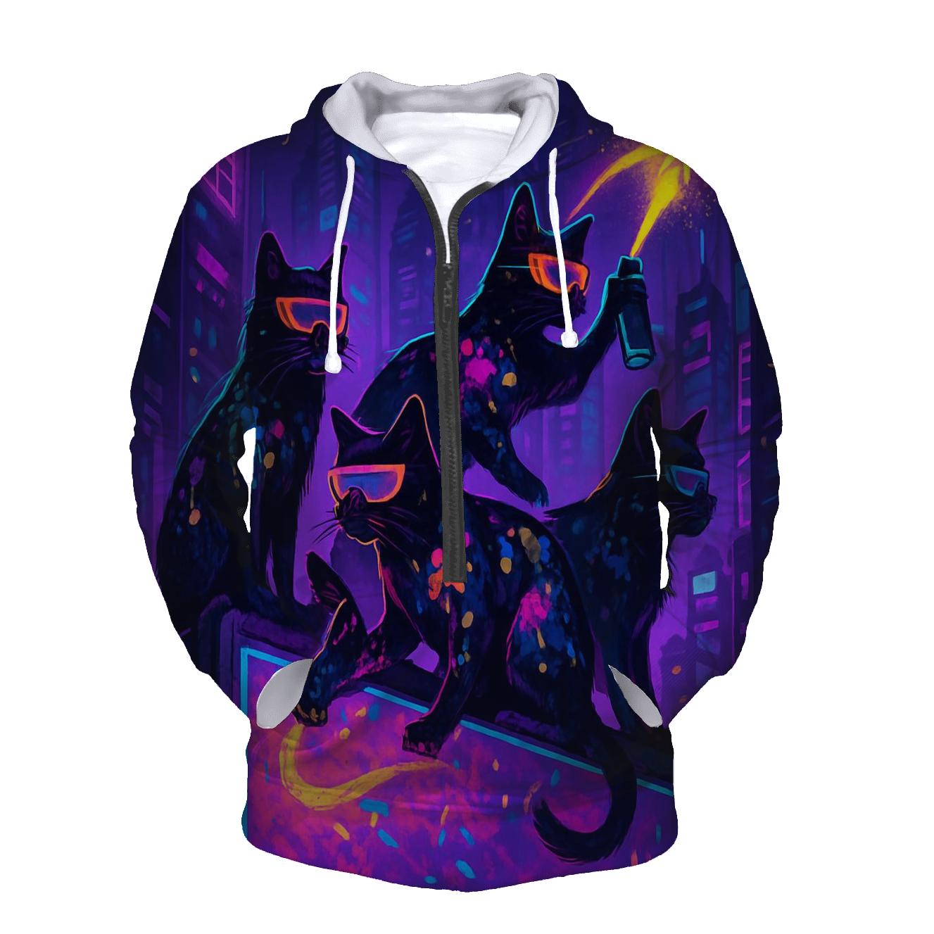 Cyberpunk Alley Patrol embroidered hoodies