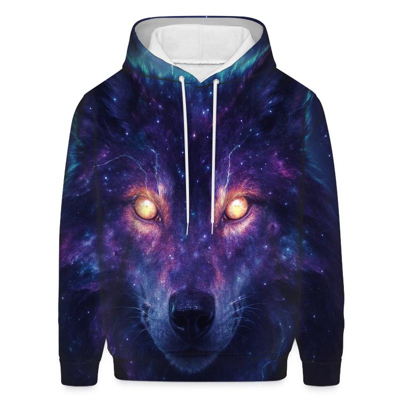 Nebula Sentinel Wolf pullover hoodies