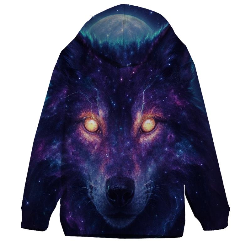 Nebula Sentinel Wolf pullover hoodies