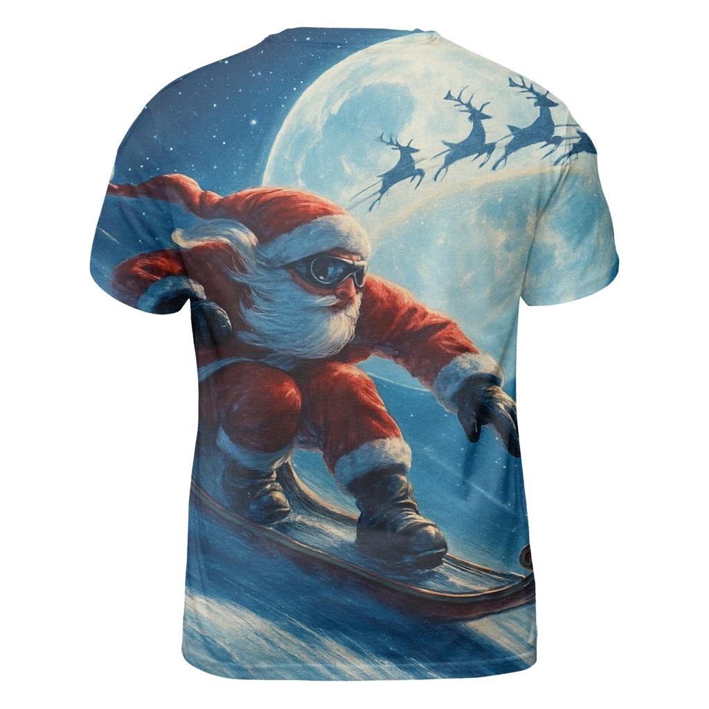 Midnight Sleigh Racer Santa trendy printed shirt styles