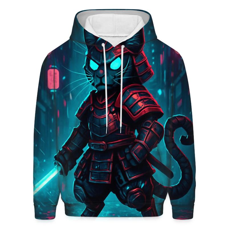 Neon Samurai Cat custom hoodies