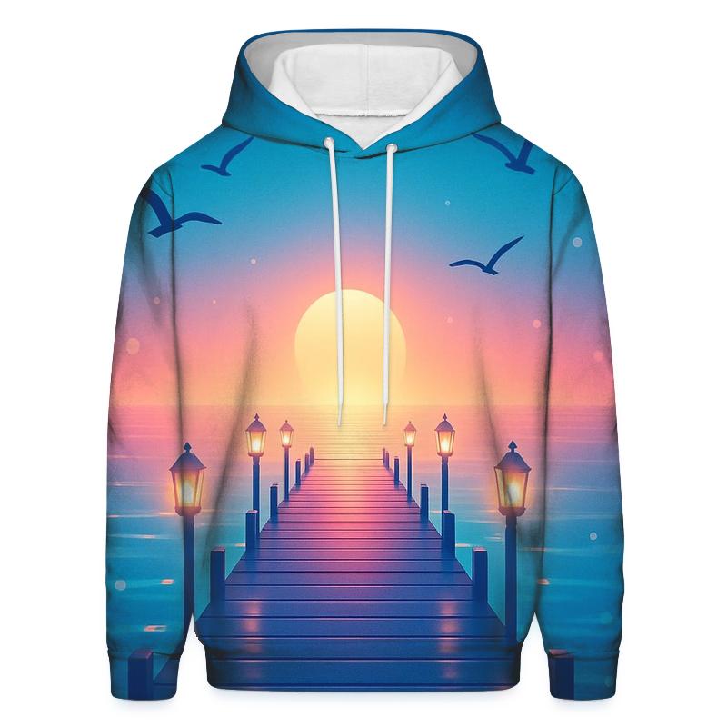 Neon Pier Reverie custom hoodies