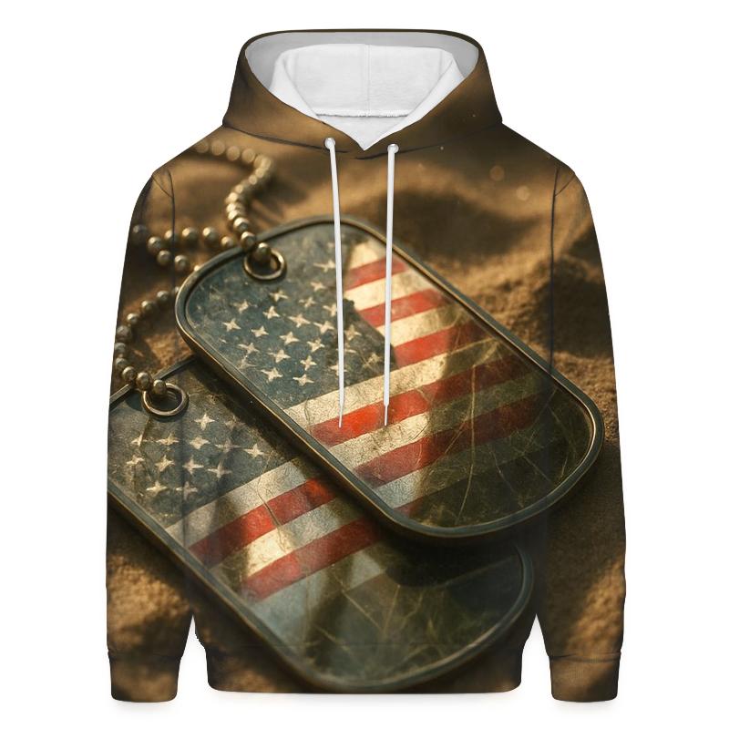 Dog Tag Reflection graphic hoodies
