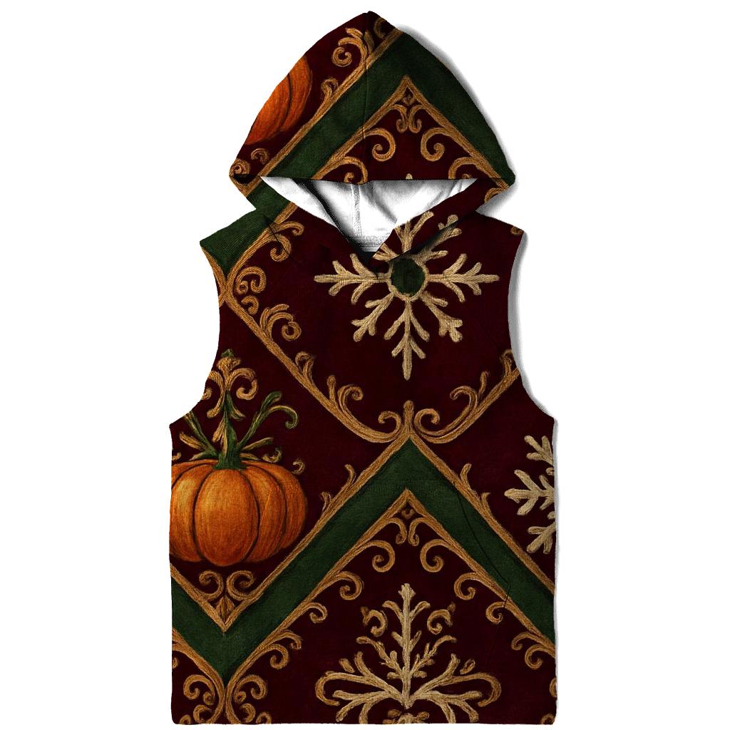 Ornament Pumpkin Chevron On Burgundy Background lightweight hoodies