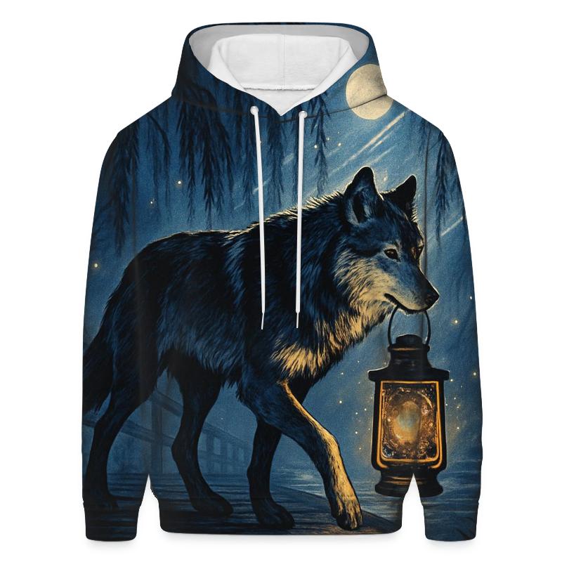 Moonlit Lantern Wolf hoodie styles