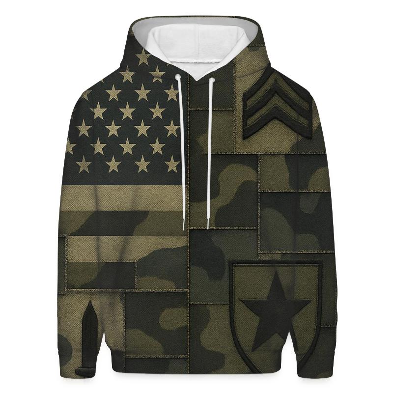 Camouflage Flag Fusion printed hoodies