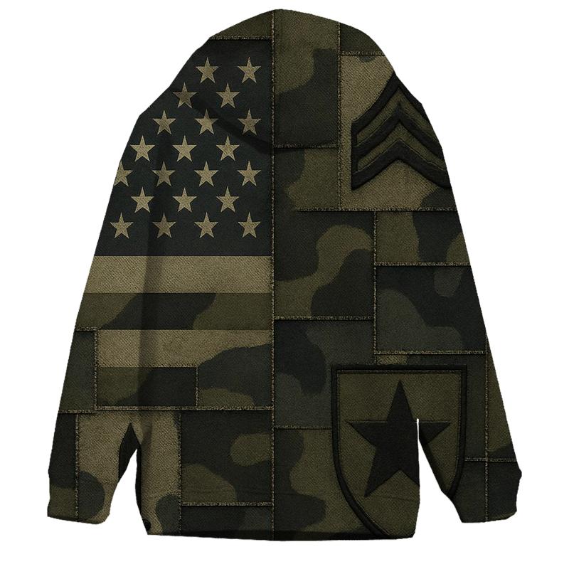 Camouflage Flag Fusion printed hoodies