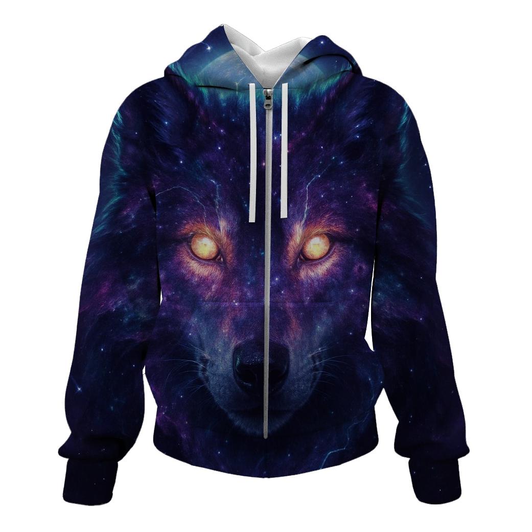 Nebula Sentinel Wolf custom hoodies