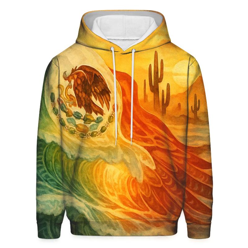 Aztec Wave Merge printed hoodies
