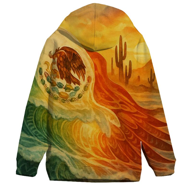 Aztec Wave Merge printed hoodies