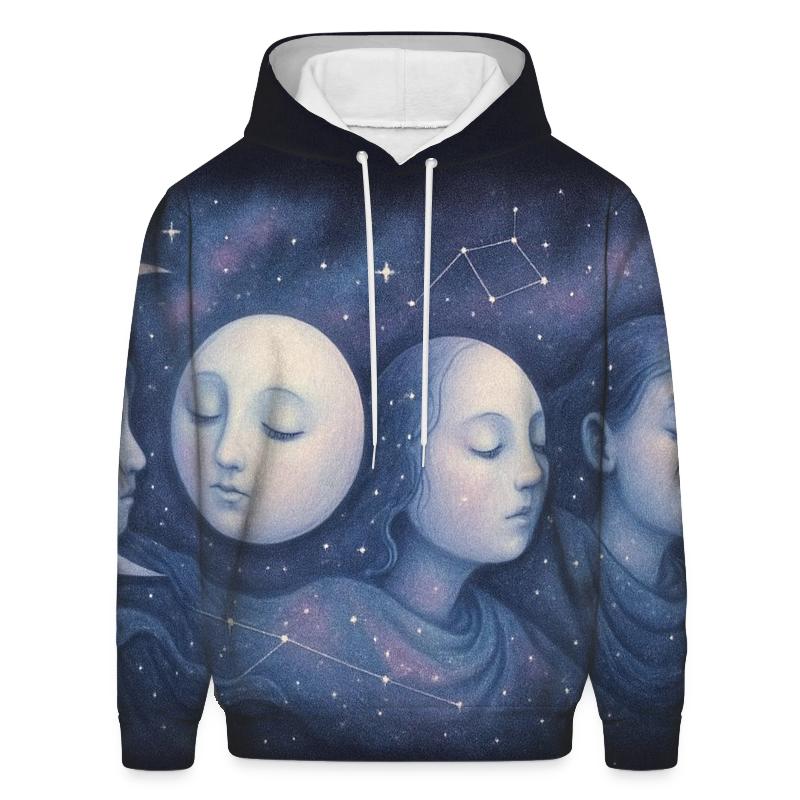 Phases Of A Dreaming Moon printed hoodies