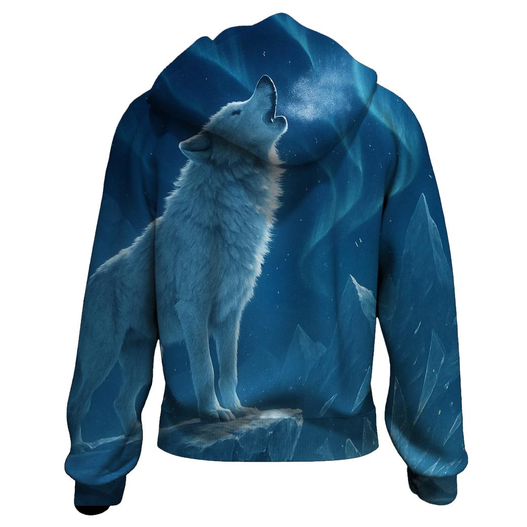 Glacier Howl Realism embroidered hoodies