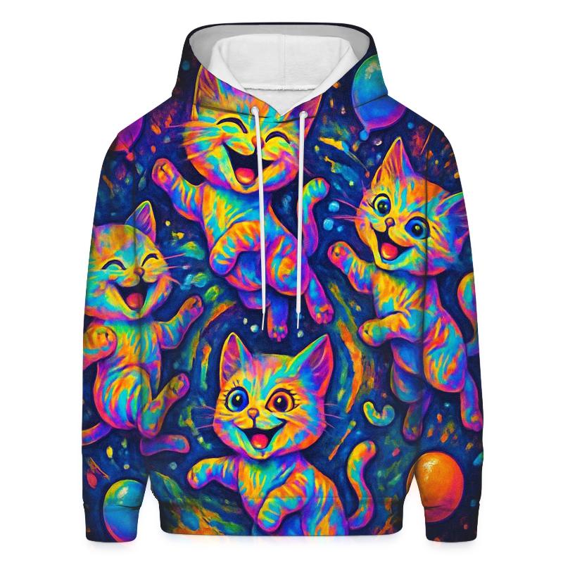 Psychedelic Party Kittens lightweight hoodies