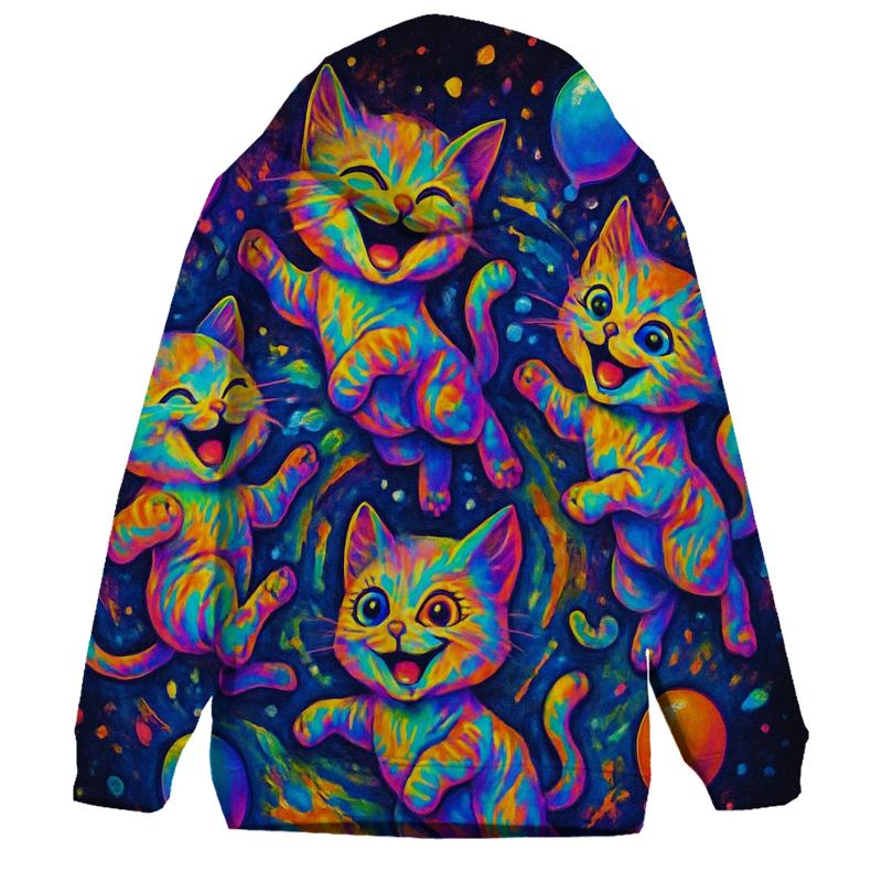 Psychedelic Party Kittens lightweight hoodies