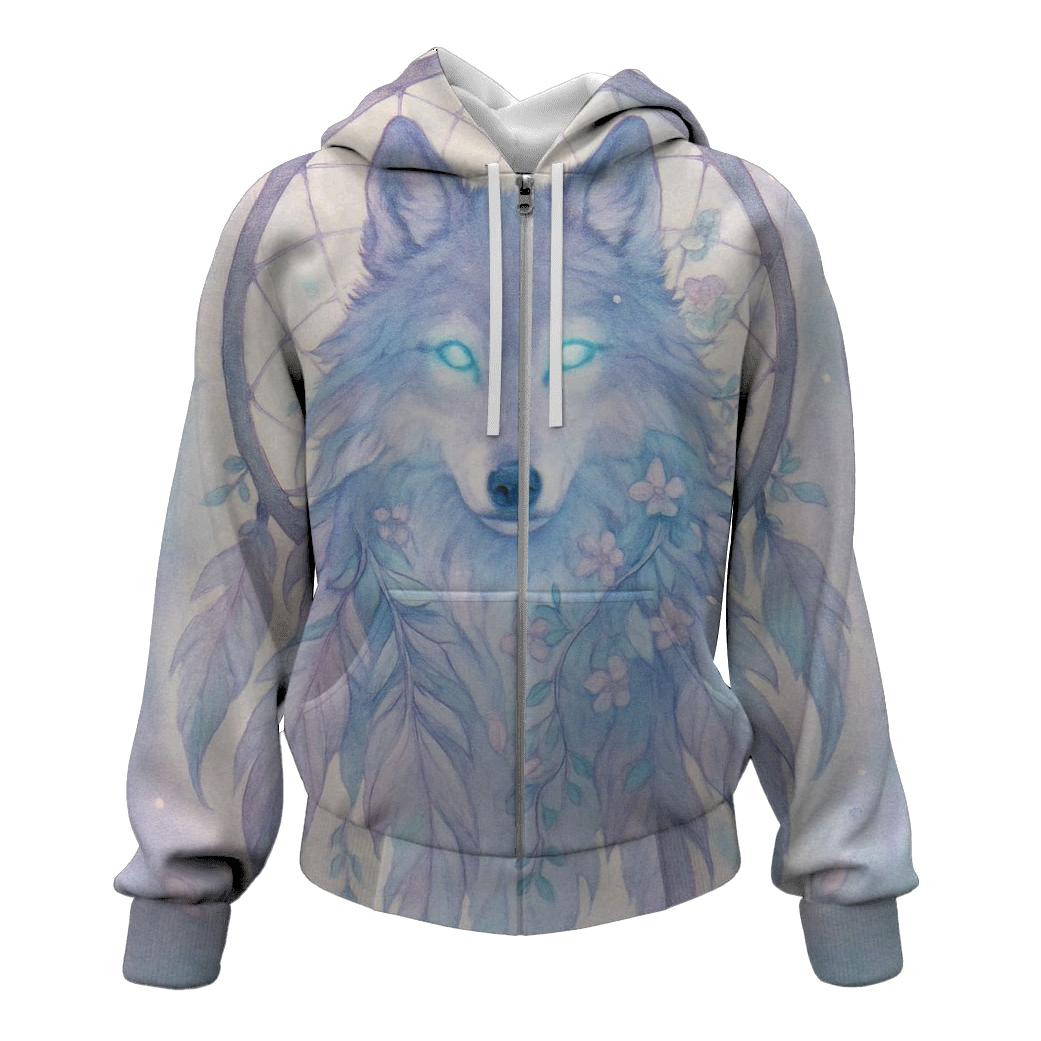 Dreamcatcher Spirit Wolf pullover hoodies