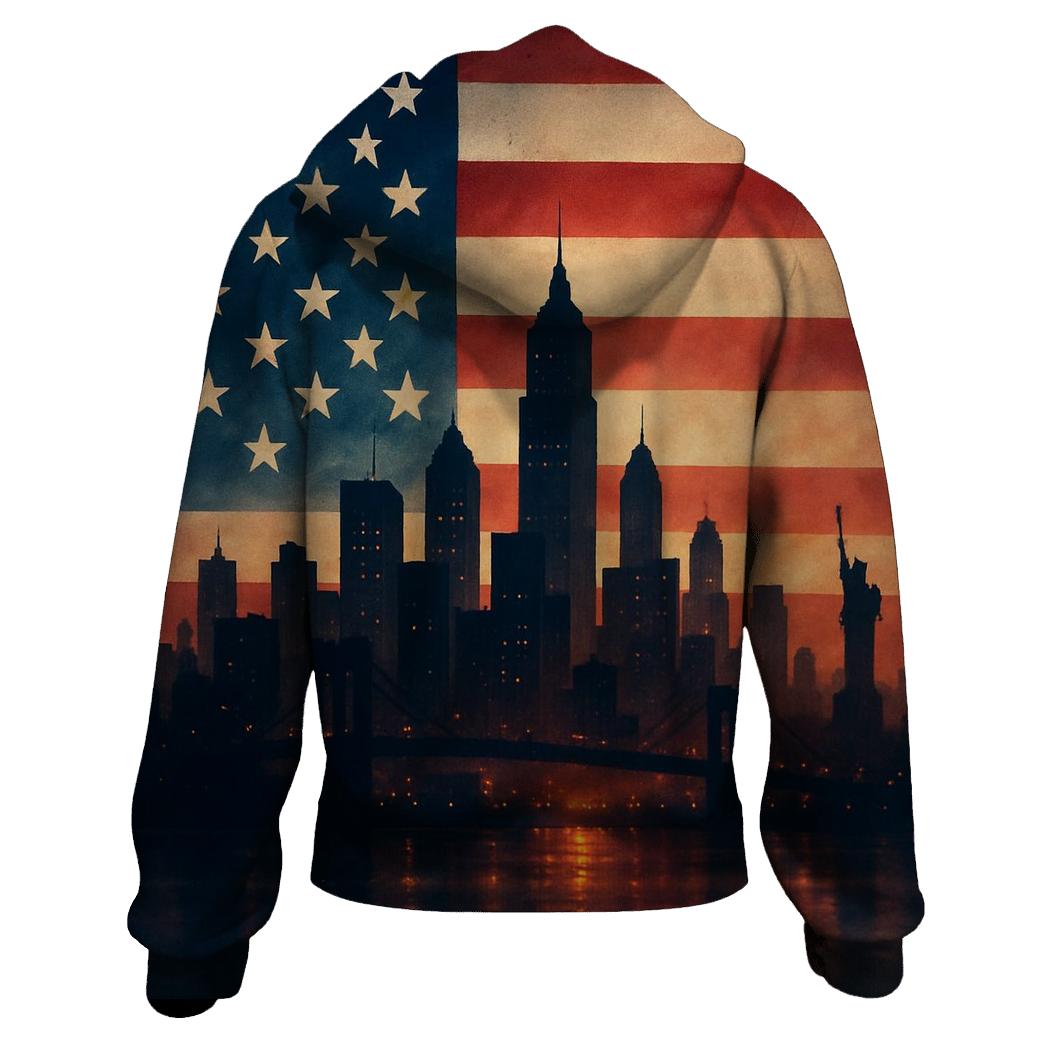 Silhouette Skyline Stripes printed hoodies