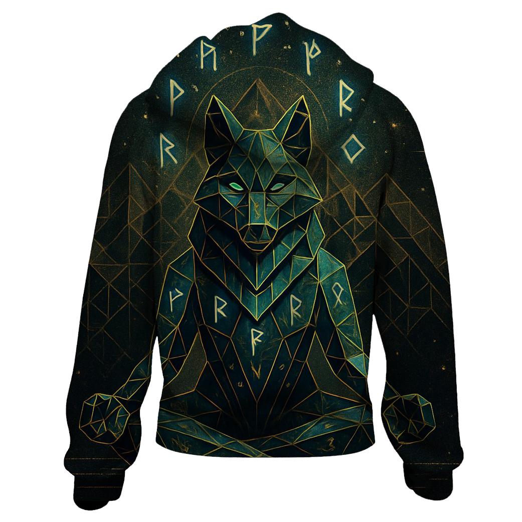 Geomancer Rune Wolf pullover hoodies