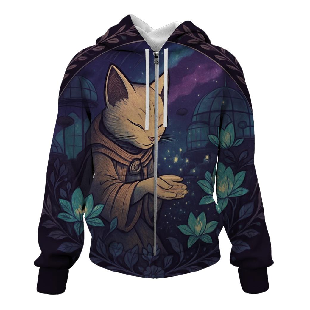 Galactic Gardener Cat hoodies fashion