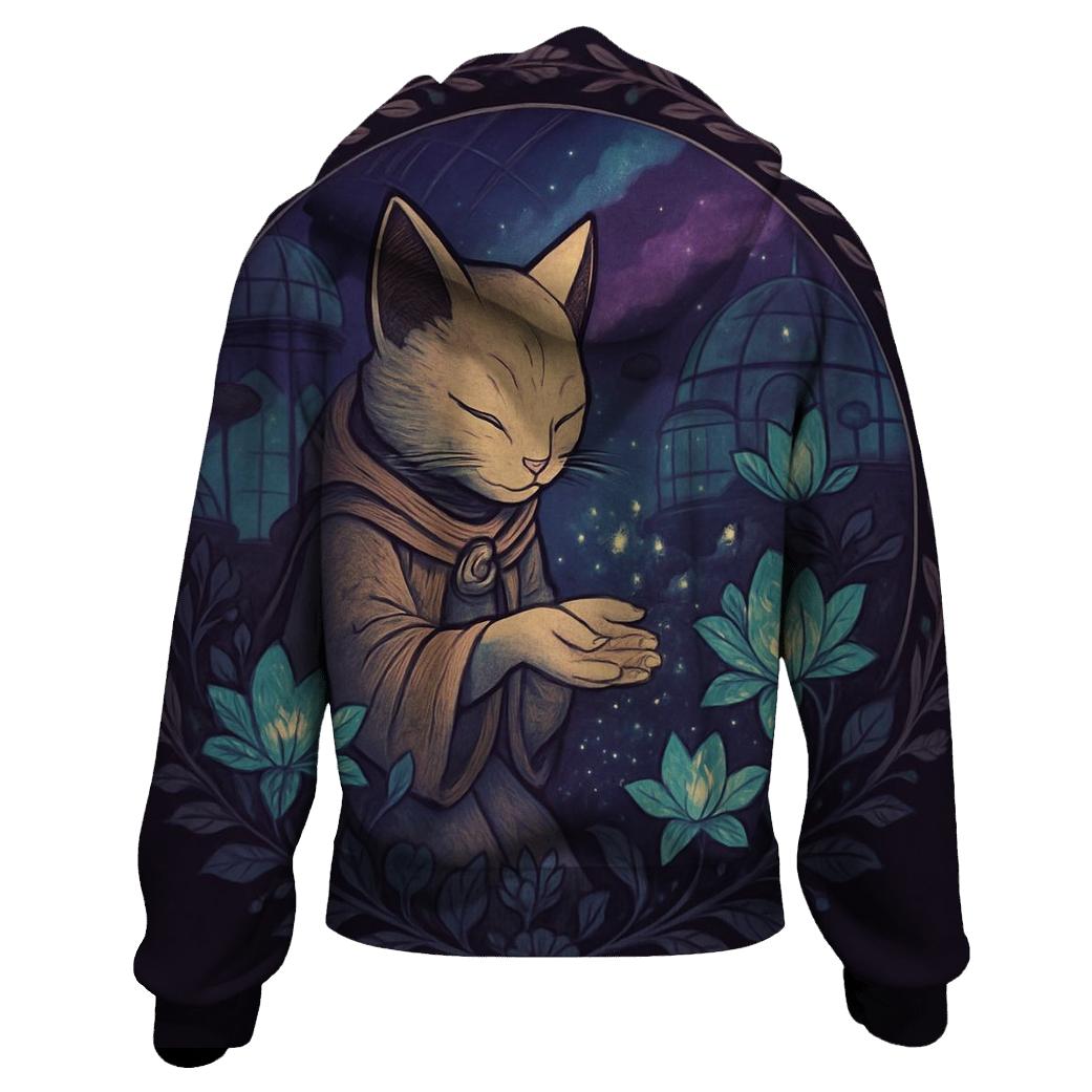 Galactic Gardener Cat hoodies fashion