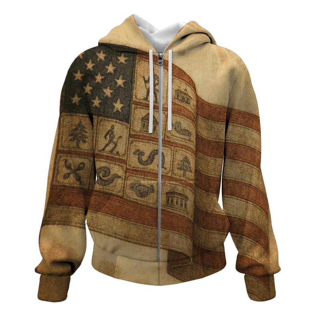Heritage Patchwork Banner designer hoodies