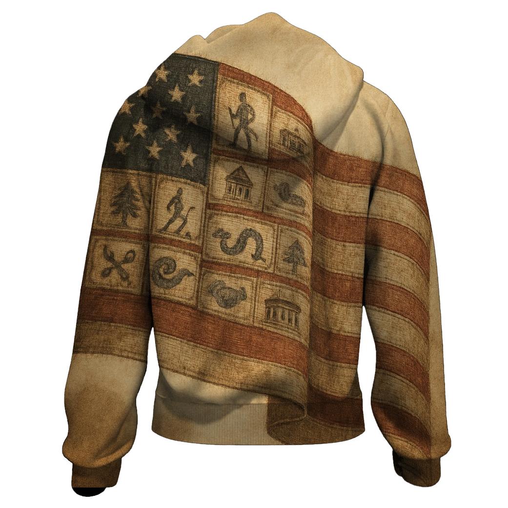 Heritage Patchwork Banner designer hoodies