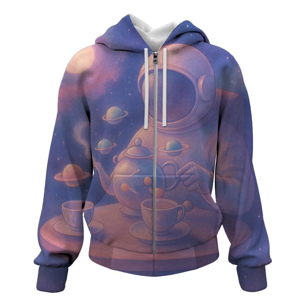 Orbiting Tea Ceremony embroidered hoodies
