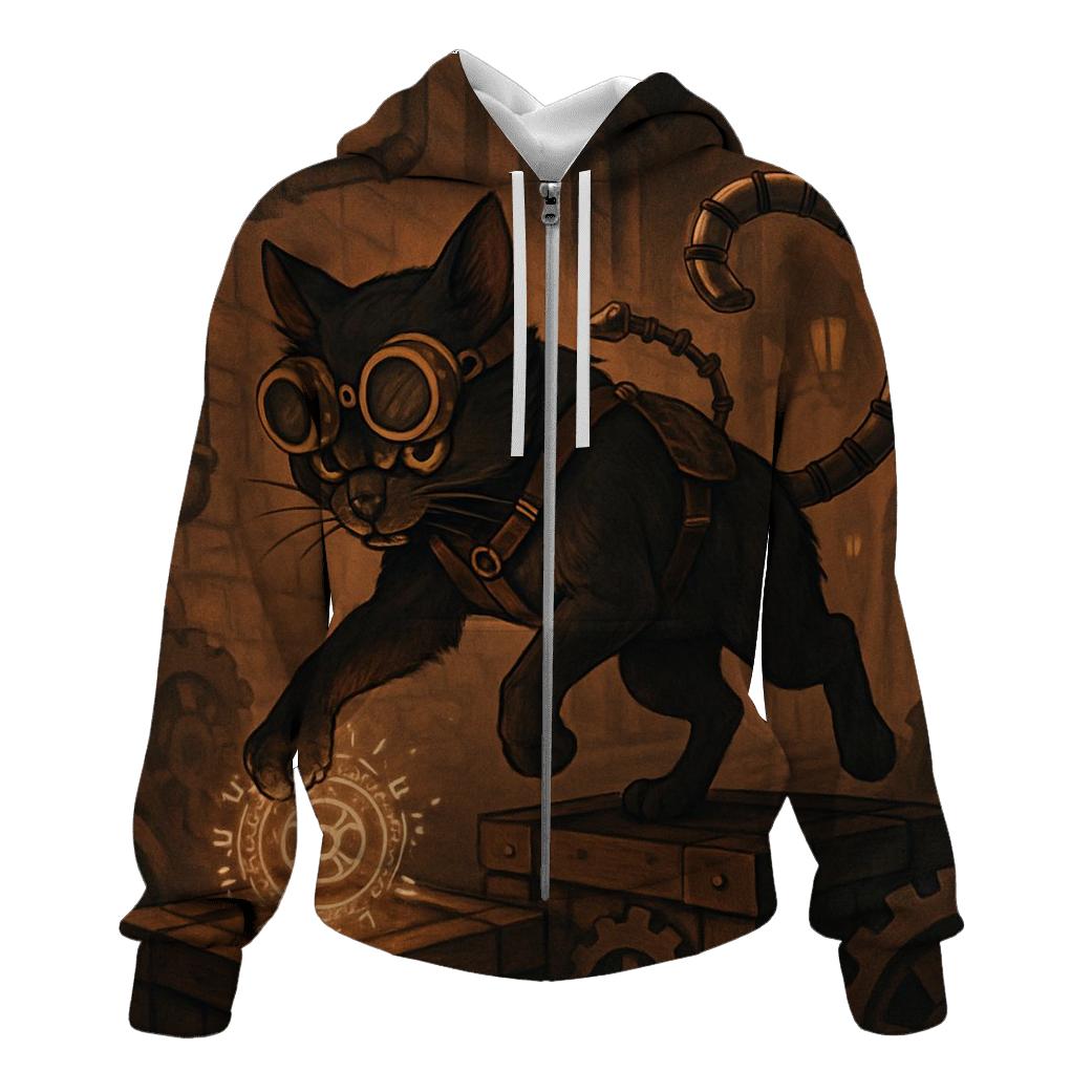 Clockwork Alley Cat zip-up hoodies