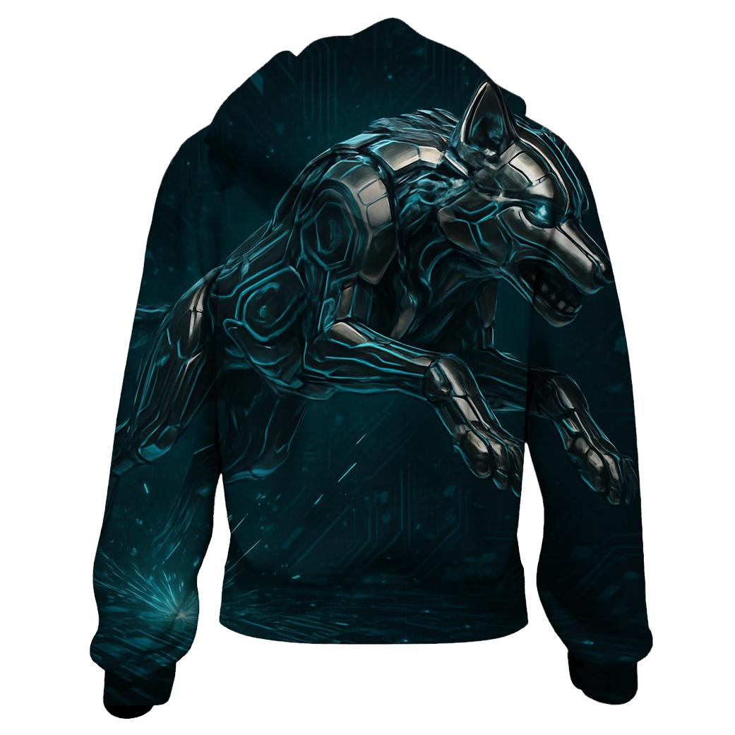 Chrome Circuit Wolf zip-up hoodies