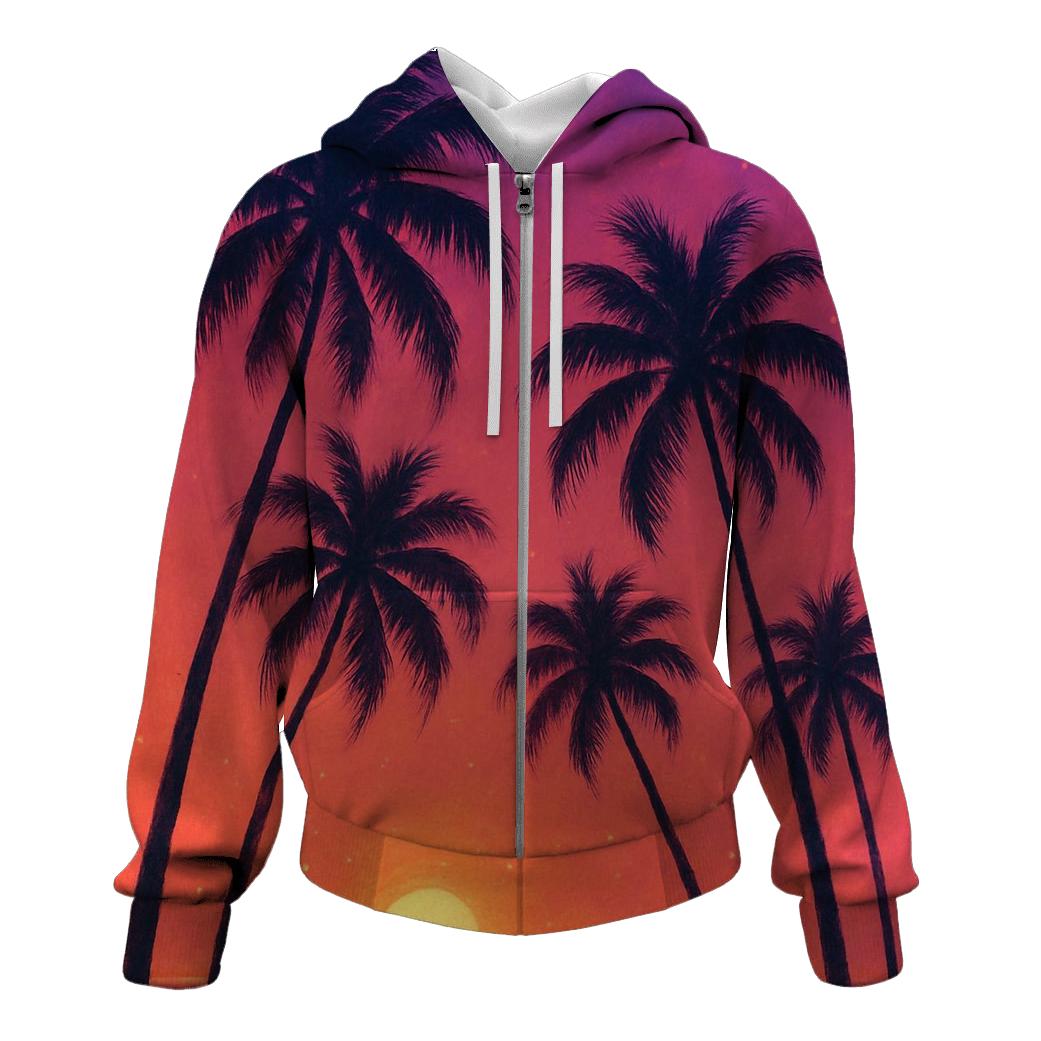 Coral Palms Afterglow pullover hoodies