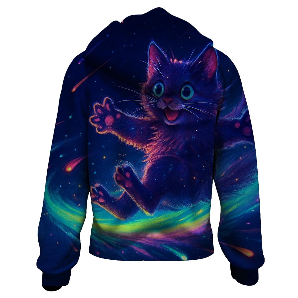 Aurora Surfing Cat lightweight hoodies