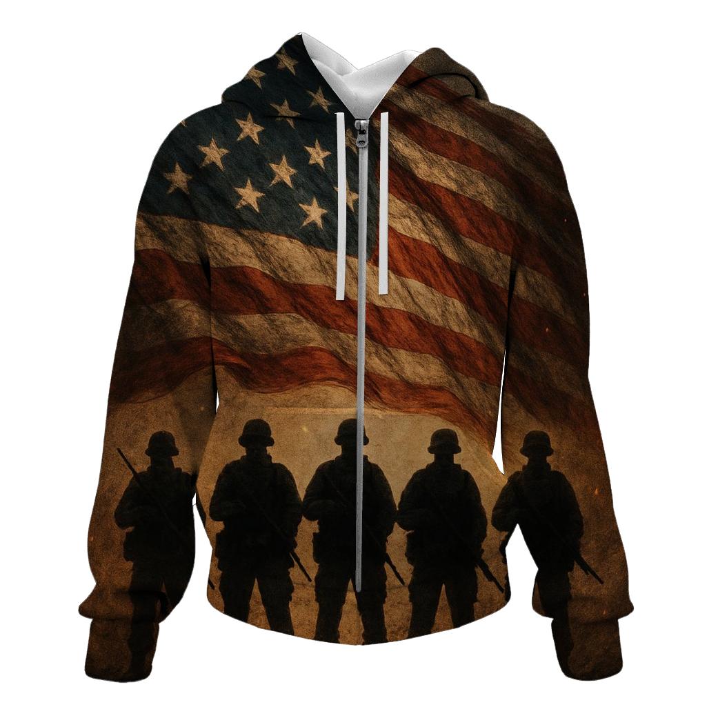 Rugged Platoon Flagfall hoodies fashion