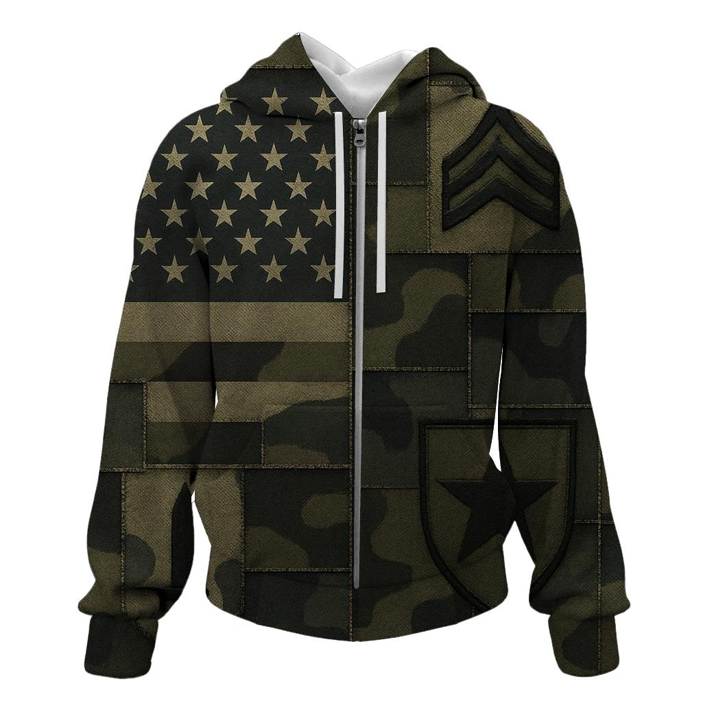 Camouflage Flag Fusion pullover hoodies
