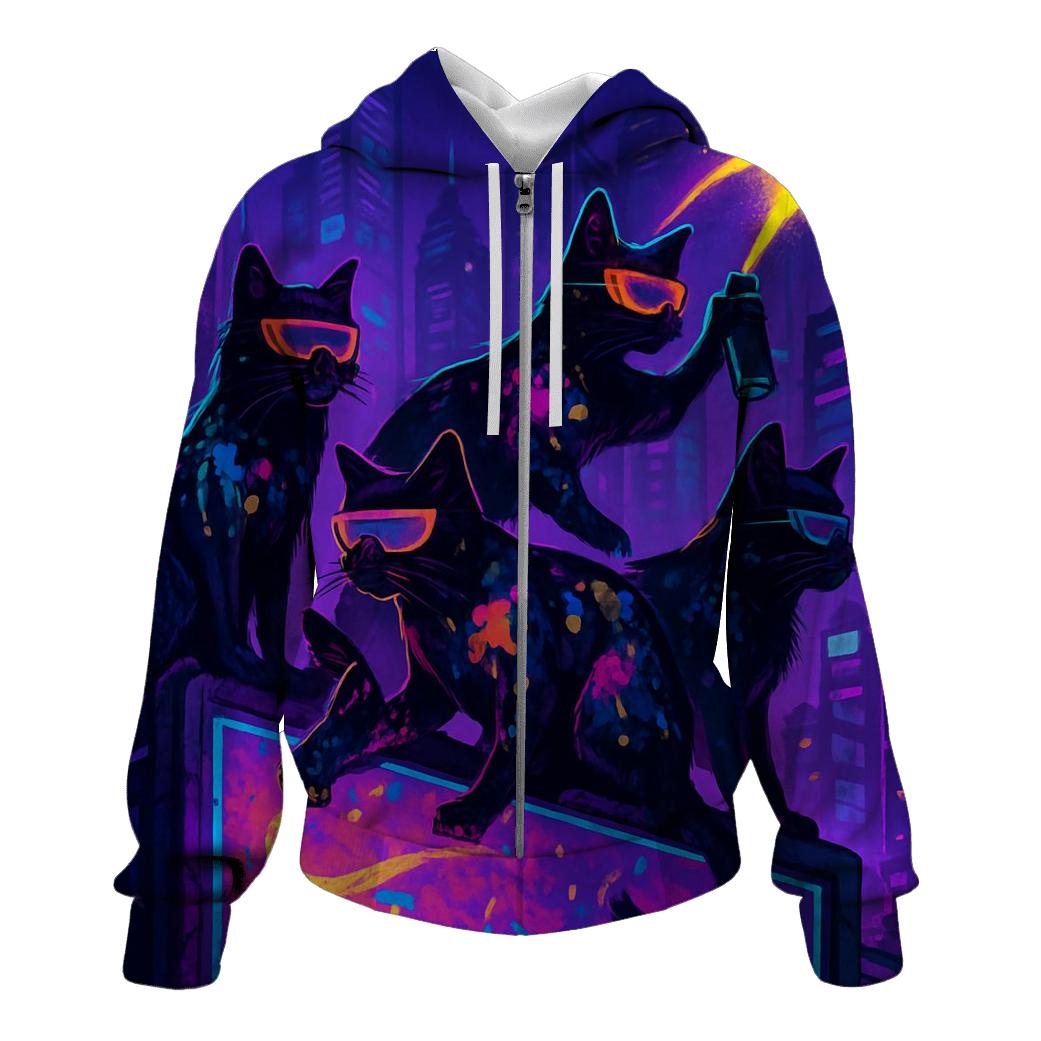 Cyberpunk Alley Patrol pullover hoodies