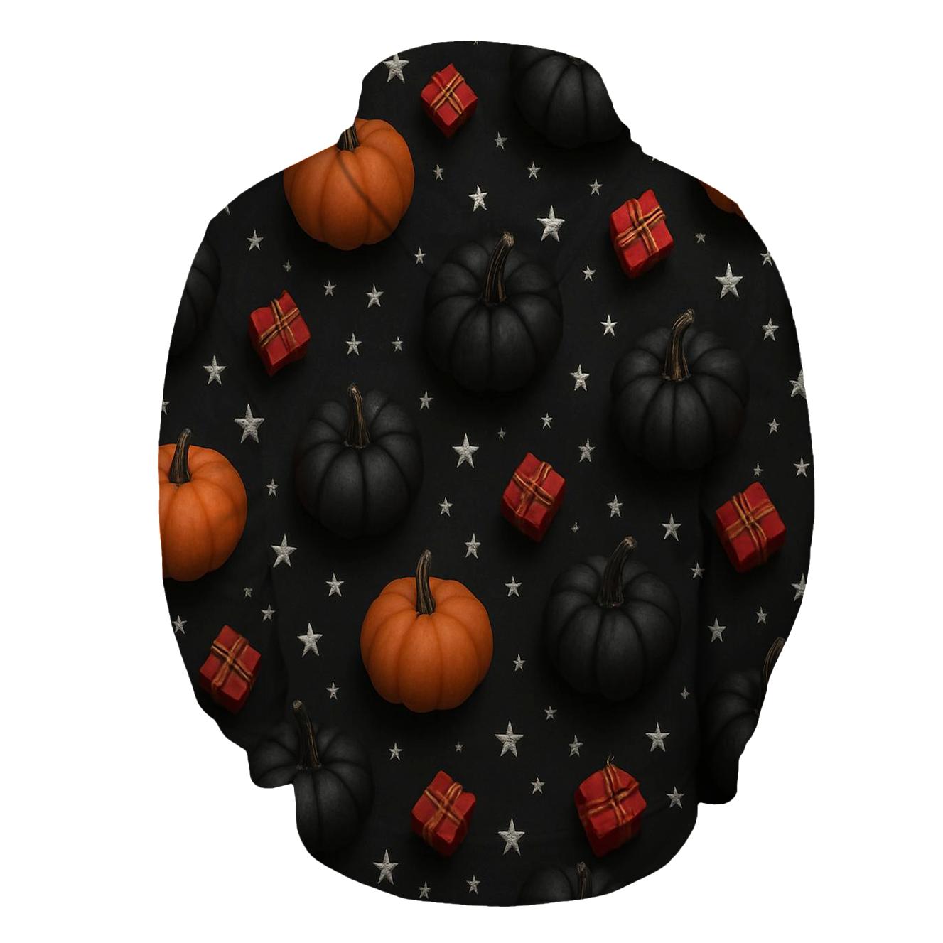 Silver Star Pumpkin Scatter On Charcoal Background custom hoodies