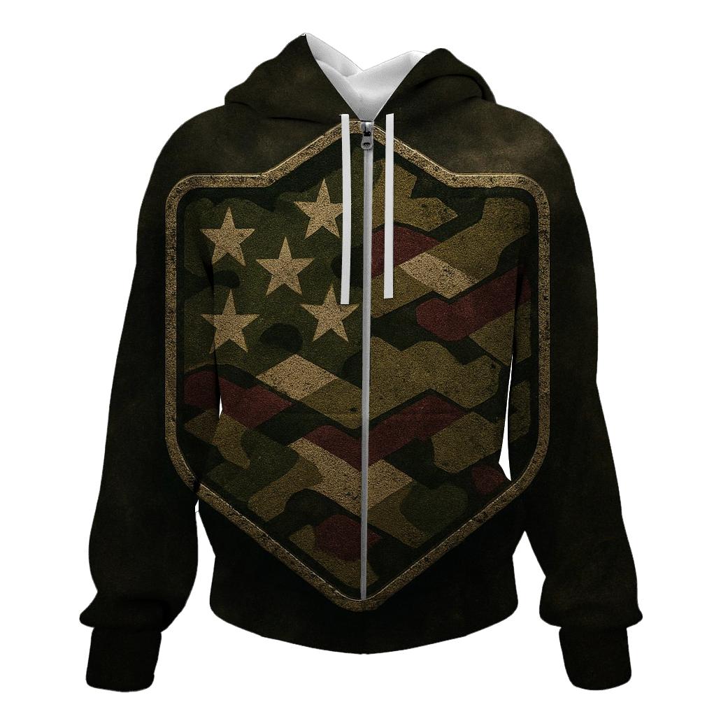 Camouflage Freedom Fusion embroidered hoodies