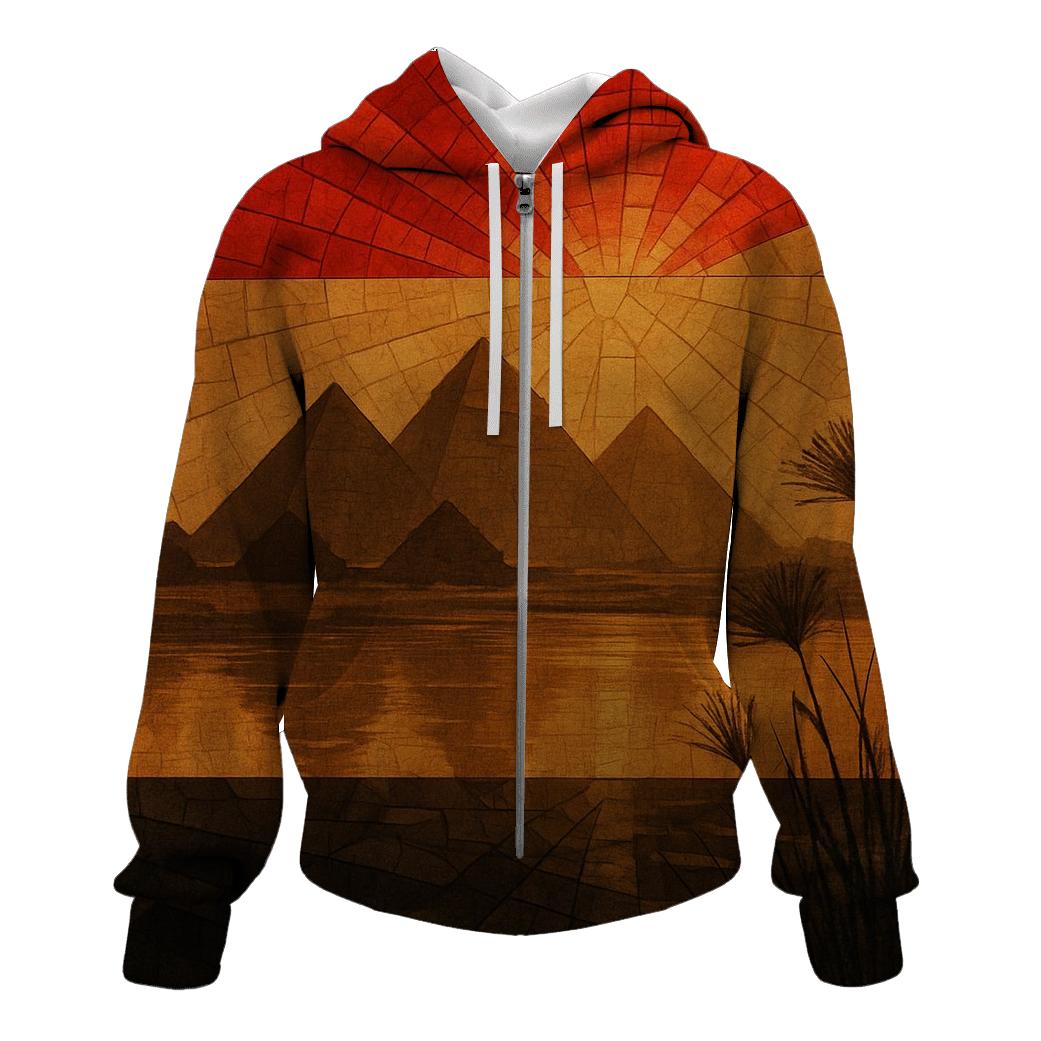 Nile Sun Mosaic zip-up hoodies