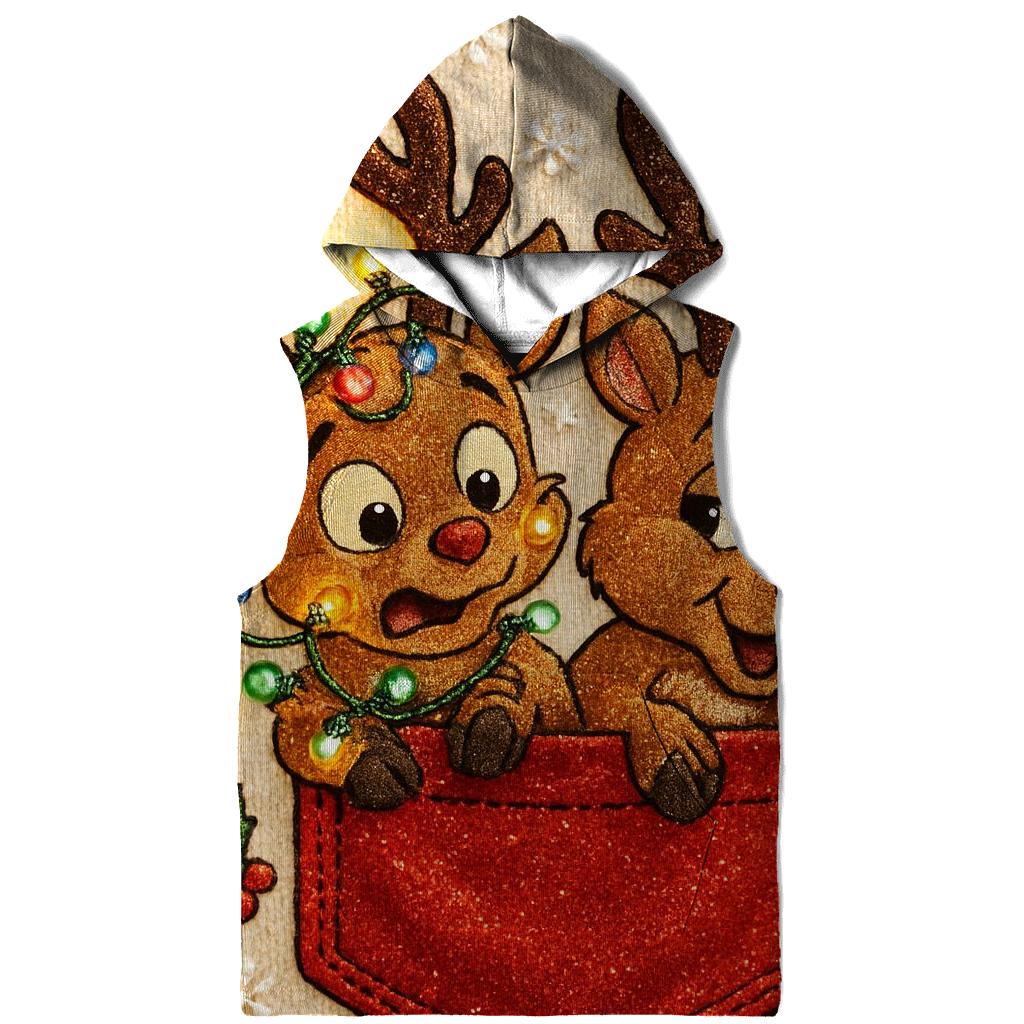 Reindeer Pocket Band pullover hoodies