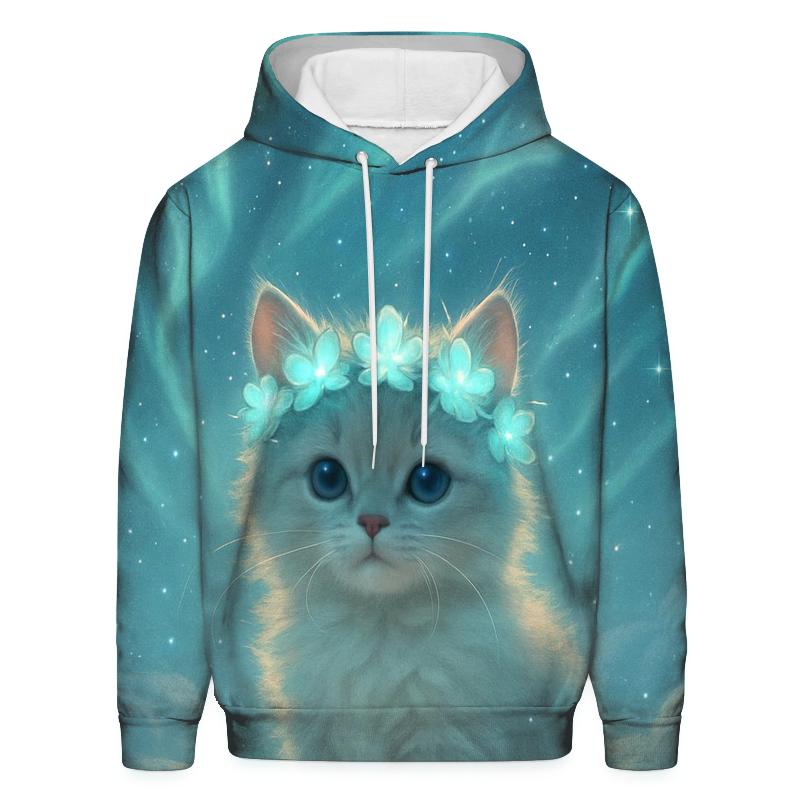 Aurora Crown Kitten embroidered hoodies