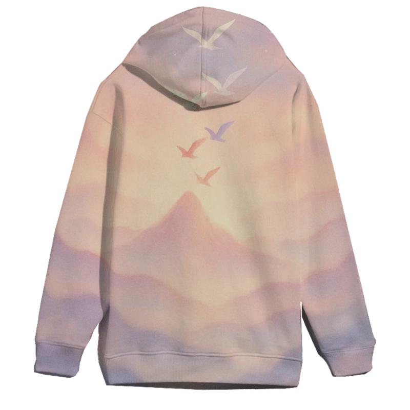 Pastel Mist Mountains pullover hoodies