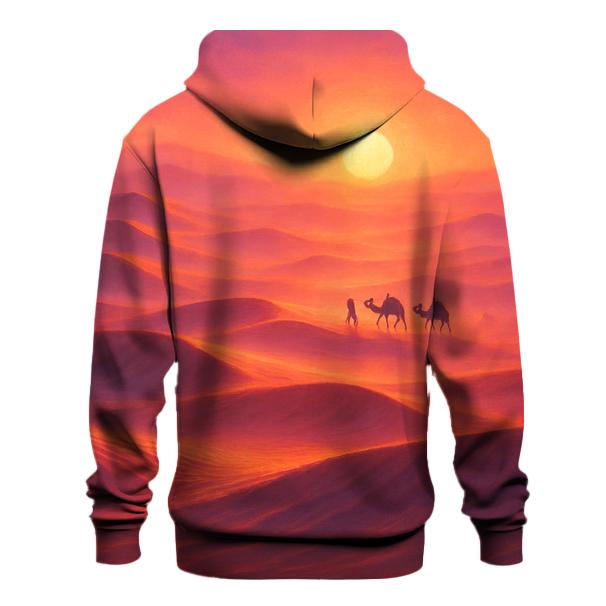 Crimson Dune Horizon graphic hoodies