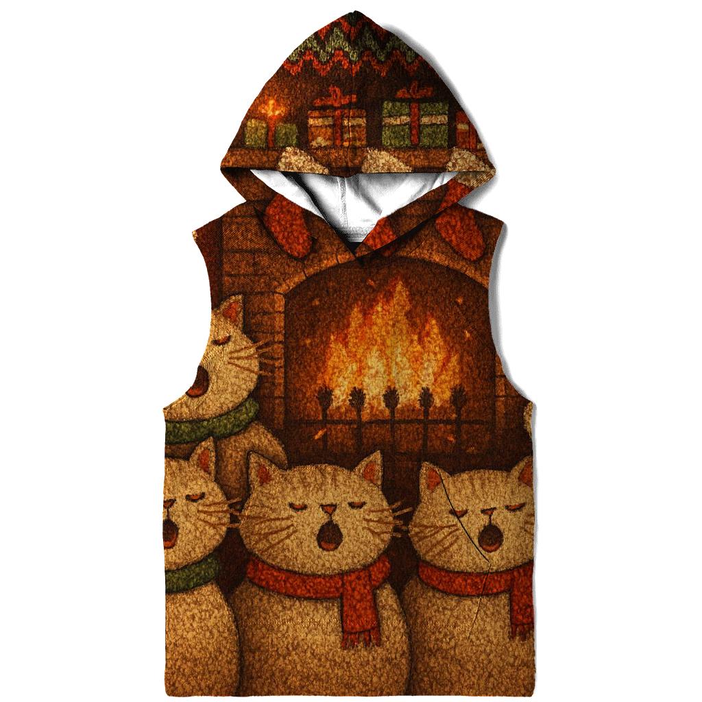 Cozy Fireplace Cat Choir hoodie styles