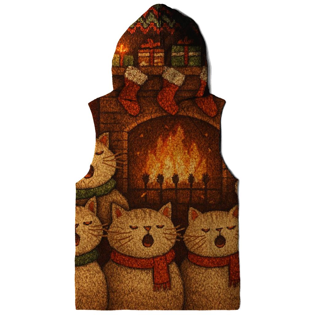 Cozy Fireplace Cat Choir hoodie styles